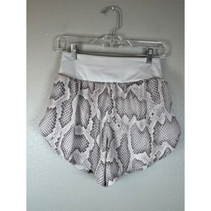 Varley Snake Print Athletic Shorts Women's XS Zipper Pocket Running‎ Gym Lined